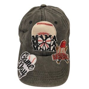 Baseball Themed Gray Cap